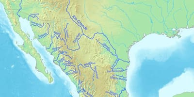 La carte des fleuves, au Mexique