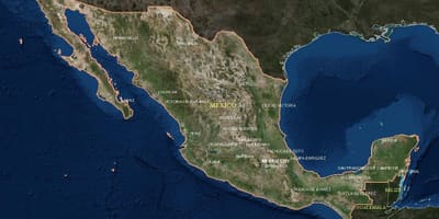 Carte Satellite du Mexique