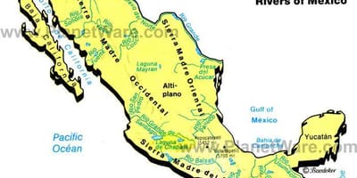 Carte du Mexique chaînes de montagnes