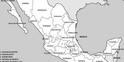 Carte du Mexique comtés