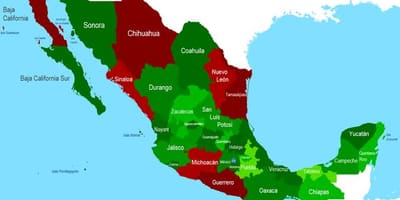 Carte du Mexique sécurité