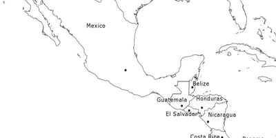 Carte du Mexique en amérique centrale