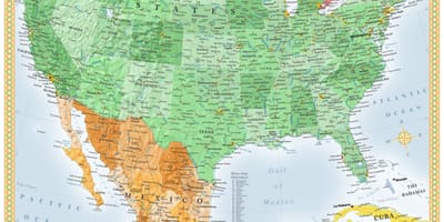 États-unis & Mexique carte