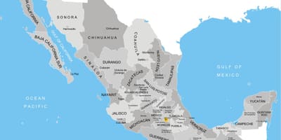 Carte du Mexique provinces