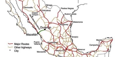 Mexicain de la route à péage de la carte