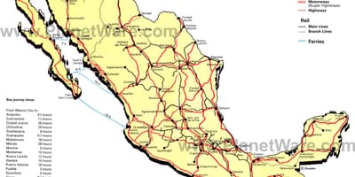 L'autoroute de la carte du Mexique