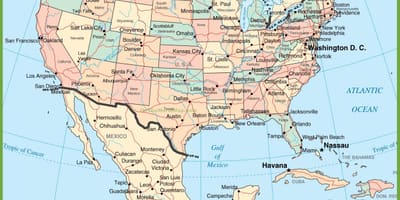 Carte des états-unis Mexique