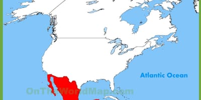 Le mexique sur la carte