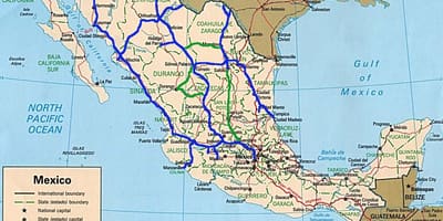 Carte du Mexique transports