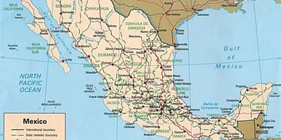Carte du Mexique villes balnéaires