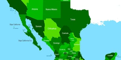Carte du sud-ouest du Mexique