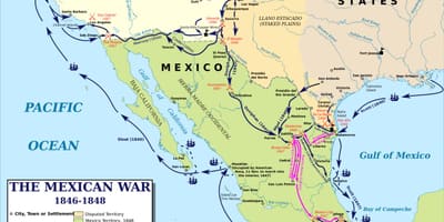 Carte de la guerre du mexique carte