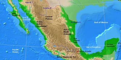 Carte du Mexique reliefs