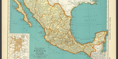 Vintage carte du Mexique